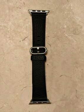Apple Black Leather Watch Band